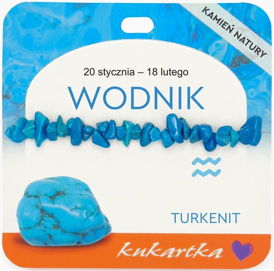 Bransoletka kukartka ZNAK ZODIAKU: WODNIK (turkenit) - BRA-045