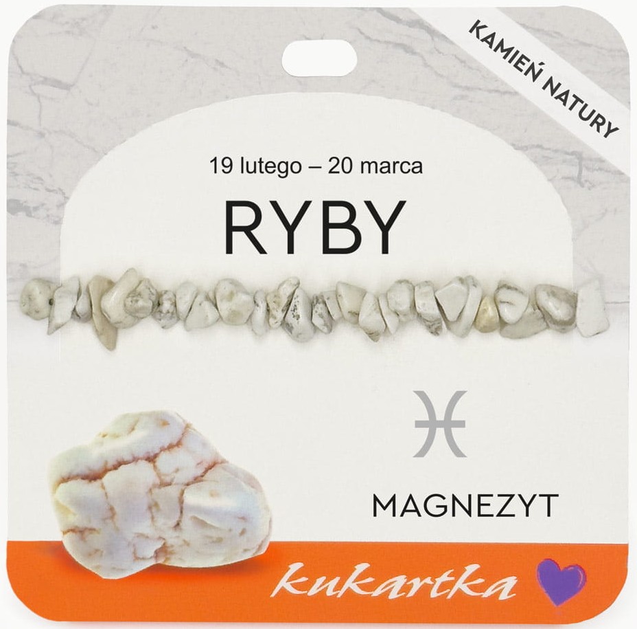 Bransoletka kukartka ZNAK ZODIAKU: RYBY (magnezyt) - BRA-048