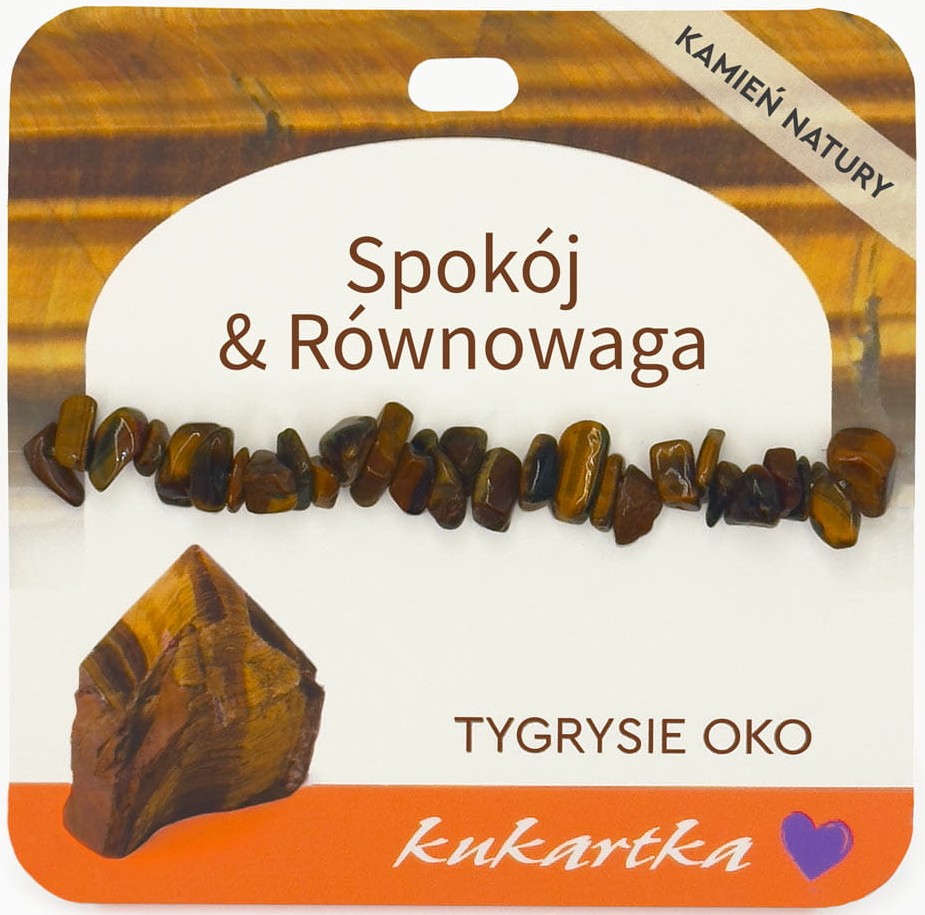 Bransoletka kukartka: SPOKÓJ I RÓWNOWAGA (tygrysie oko) - BRA-050