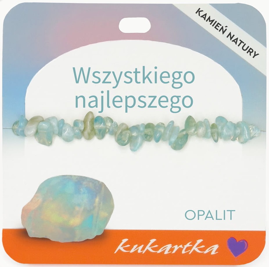 Bransoletka kukartka: WSZYSTKIEGO NAJLEPSZEGO (opalit) - BRA-067