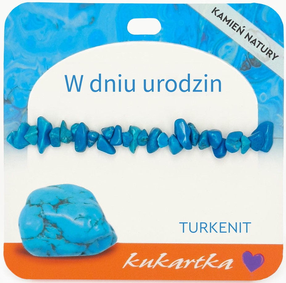 Bransoletka kukartka: W DNIU URODZIN (turkenit) - BRA-069
