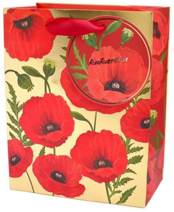 Torba prezentowa kukartka - seria kwiatowa 17,7x22,8x9,8 cm QM-355 wzór 1