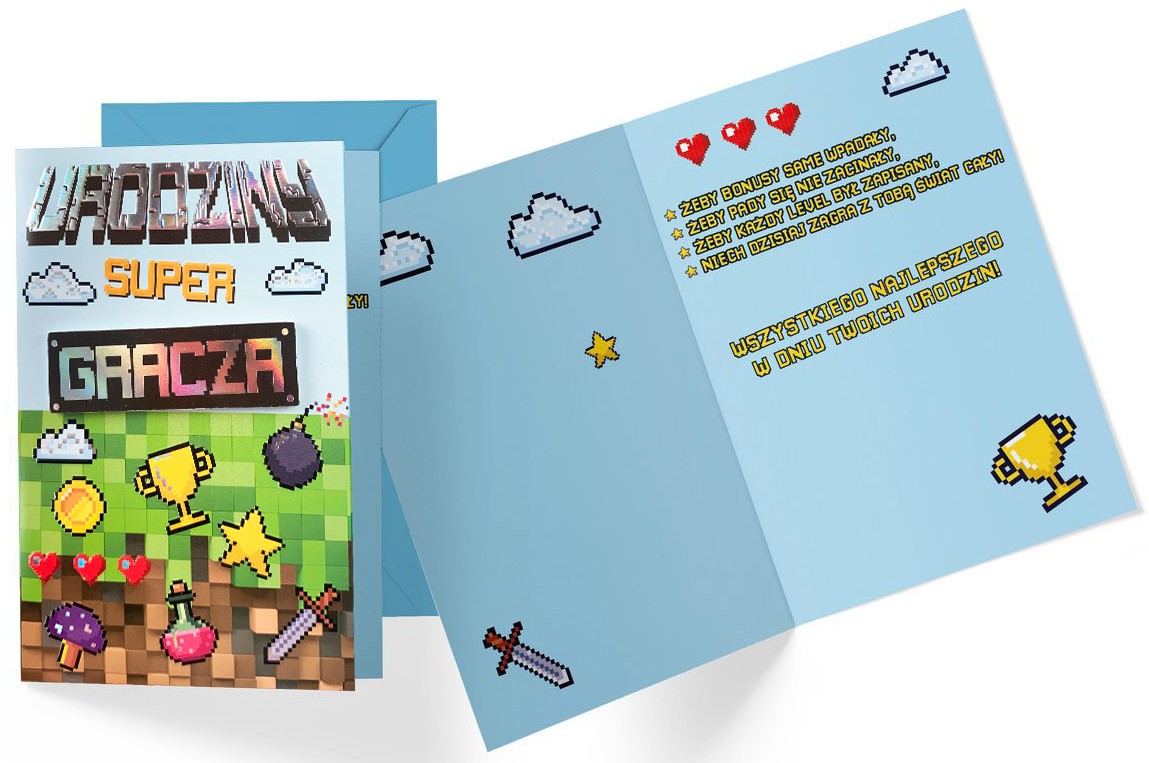 Karnet Dream Cards z kopertą: "Urodziny super gracza" DK-937