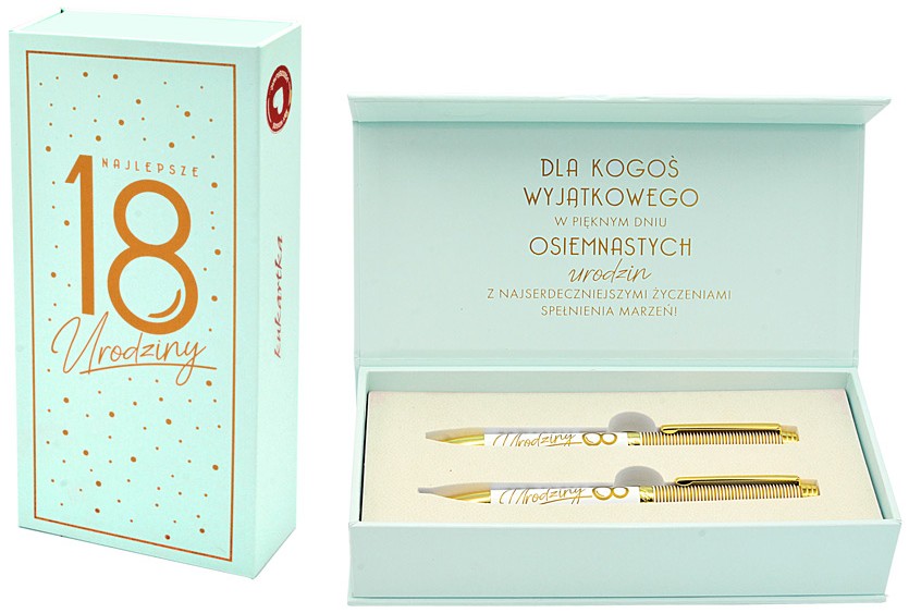Długopis + Ołówek ELITE Urodziny 18 (osiemnastka, niebieska) DPK-006