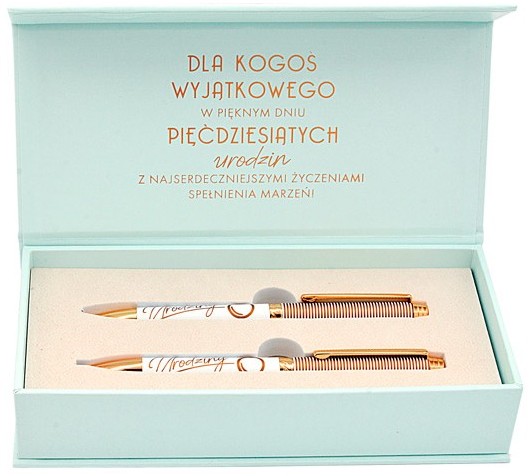 Długopis + Ołówek ELITE Urodziny 50 (niebieskie) DPK-011
