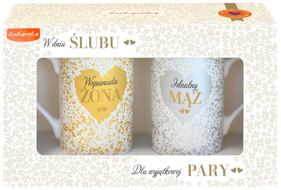 KOMPLET 2 kubków "Dla wyjątkowej PARY" 2 x 275 ml Q-1077