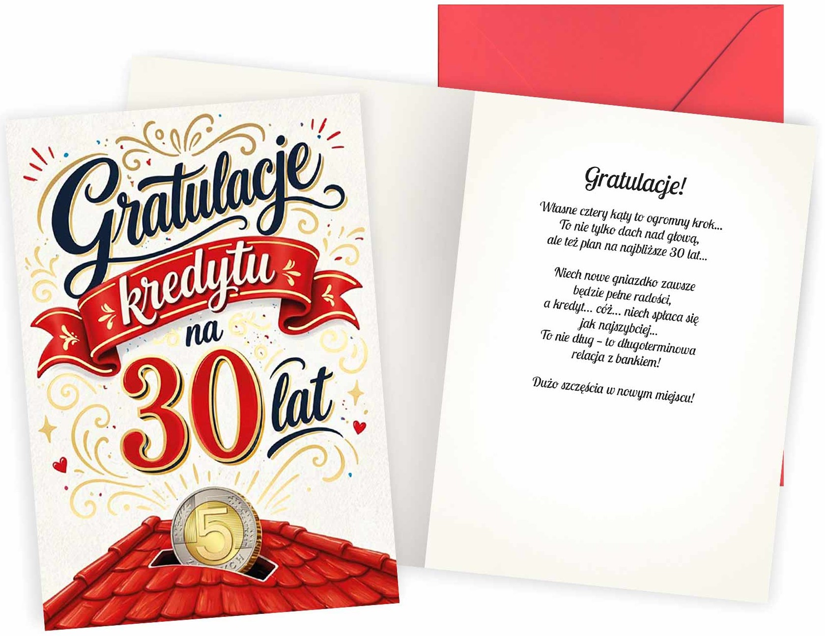 Karnet Passion Premium z kopertą: "Gratulacje kredytu na 30 lat" PR-603