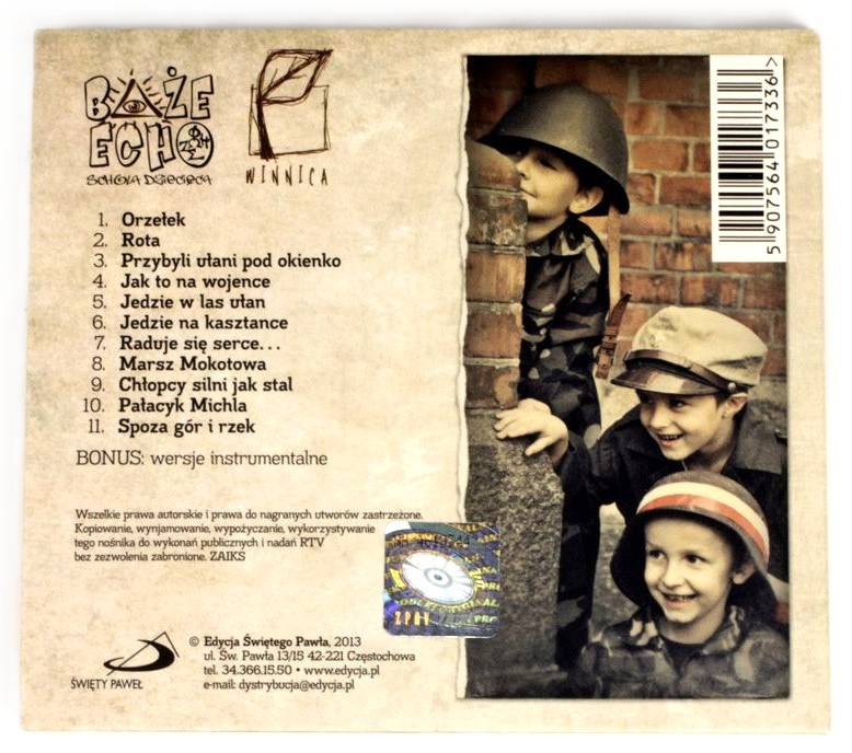 Pieśni patriotyczne: ORZEŁEK - Boże Echo i Winnica (CD)
