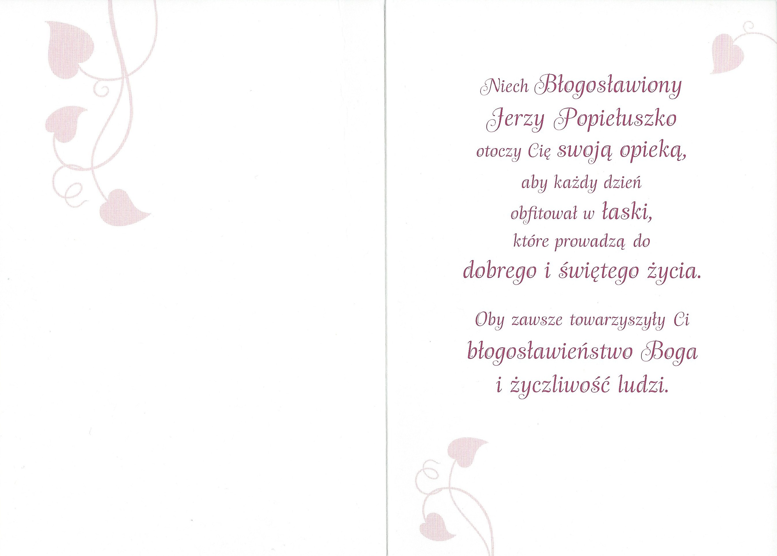Karnet z kopertą: Ze Świętymi 19 - Życzę Ci opieki Błogosławionego Jerzego Popiełuszki