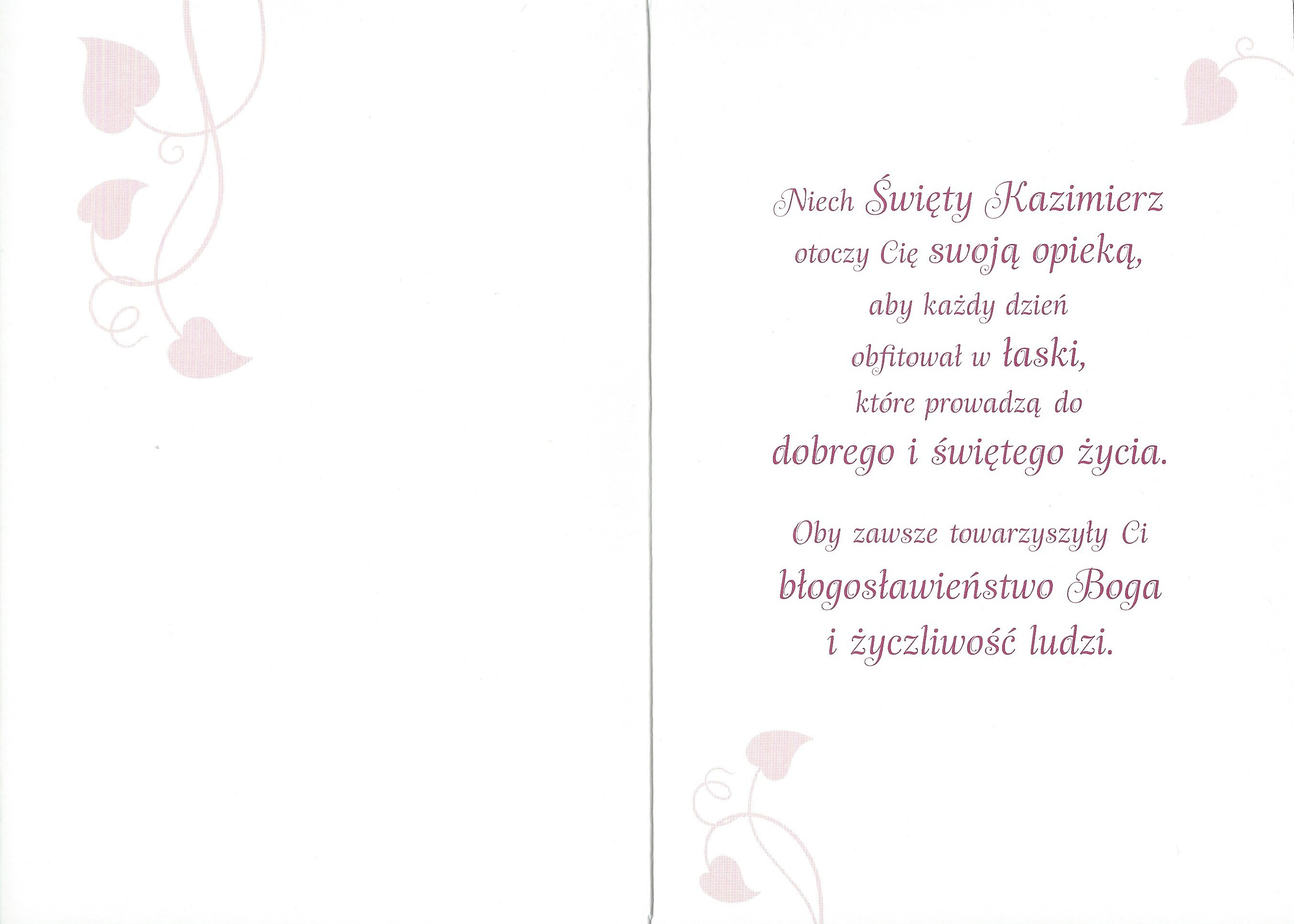 Karnet z kopertą: Ze Świętymi 25 - Życzę Ci opieki Świętego Kazimierza