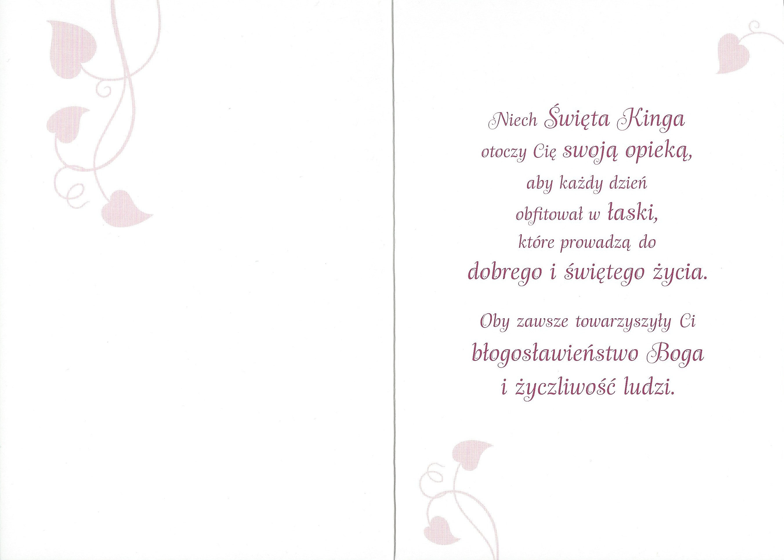 Karnet z kopertą: Ze Świętymi 26 - Życzę Ci opieki Świętej Kingi