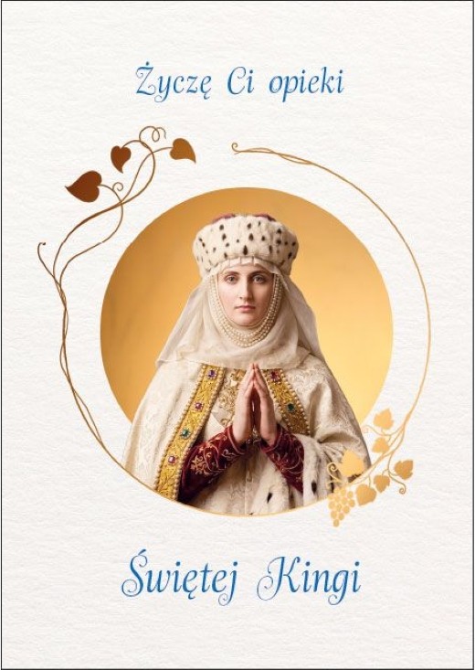 Karnet z kopertą: Ze Świętymi 26 - Życzę Ci opieki Świętej Kingi