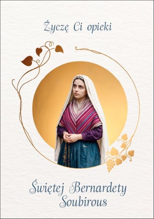 Karnet z kopertą: Ze Świętymi 27 - Życzę Ci opieki Świętej Bernadety Soubirous