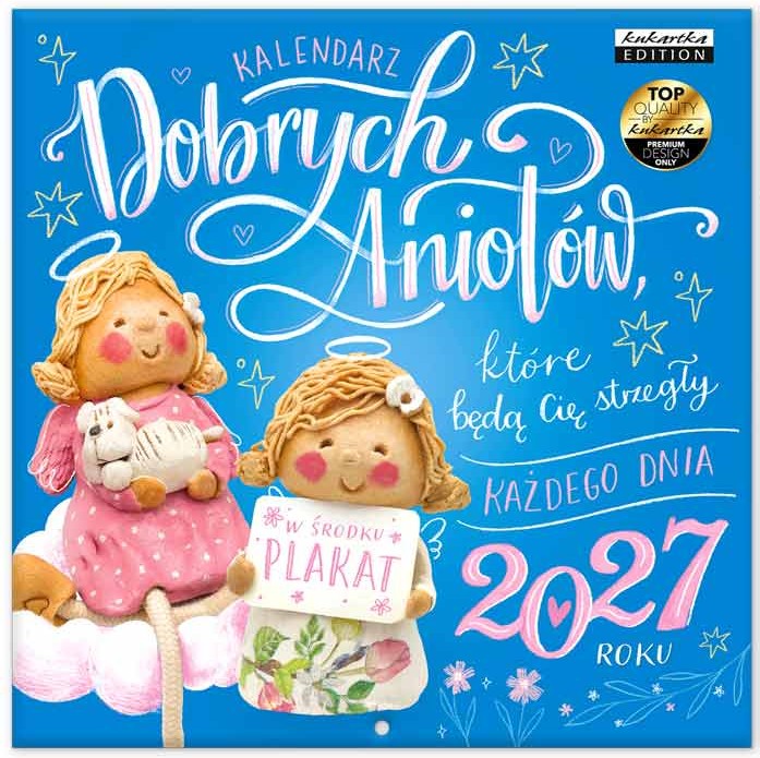 Kalendarz 2027 kukartka ŚCIENNY - DOBRE ANIOŁY (30x60 cm)