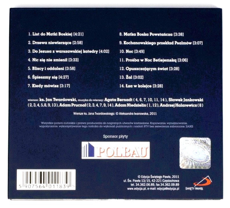 Spotkania. Koncert z wierszy: ks. Jan Twardowski - zespół Krakowskie Przedmieście (CD)