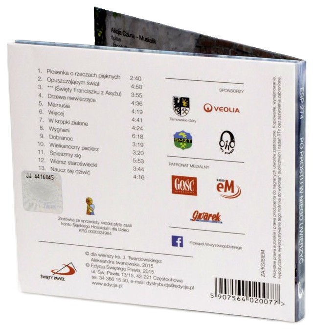 Po prostu w Niego uwierzyć. Piosenki do wierszy ks. Jana Twardowskiego - Zespół Wszystkiego dobrego (CD)