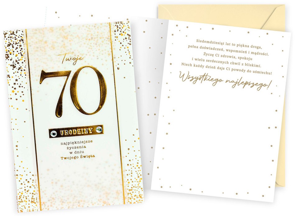 Karnet Dream Cards z kopertą: Urodziny 70 (cyfry) DK-1370