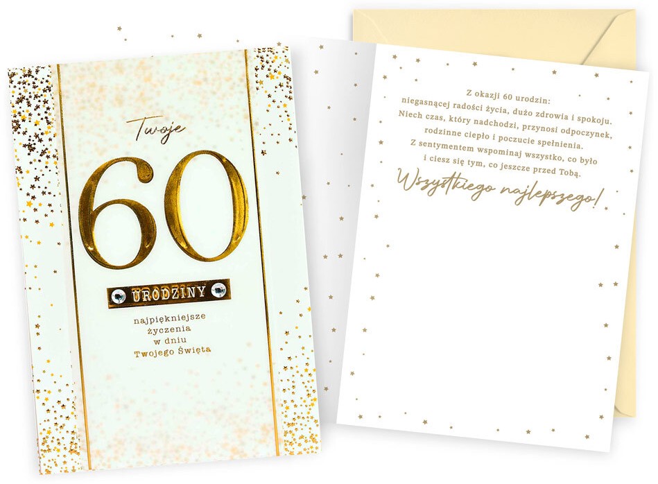 Karnet Dream Cards z kopertą: Urodziny 60 (cyfry) DK-1369
