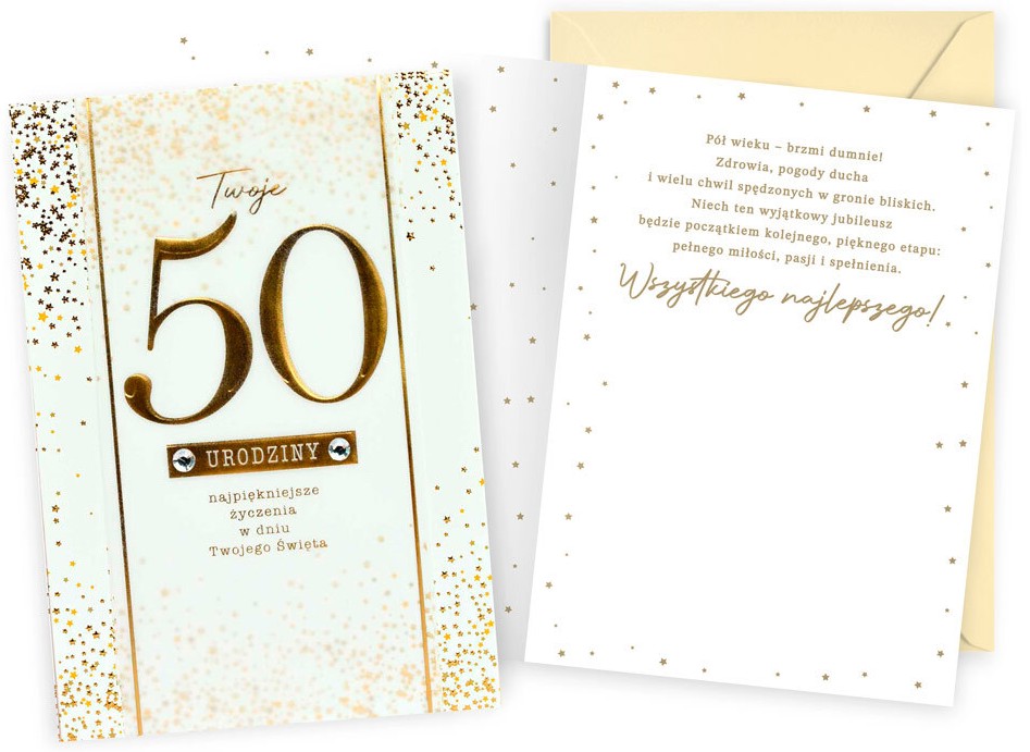 Karnet Dream Cards z kopertą: Urodziny 50 (cyfry) DK-1368