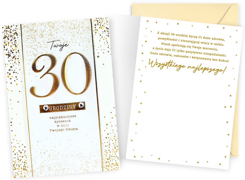 Karnet Dream Cards z kopertą: Urodziny 30 (cyfry) DK-1366