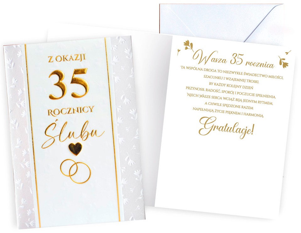 Karnet Dream Cards z kopertą: Rocznica Ślubu 35 (cyfry) DK-1340