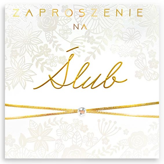 Zaproszenie PREMIUM z kopertą: na Ślub ZP-058 (1 szt.)