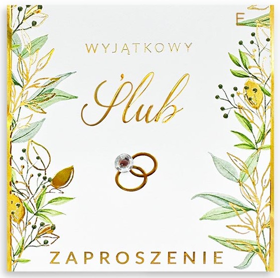 Zaproszenie PREMIUM z kopertą: na Ślub ZP-057 (1 szt.)
