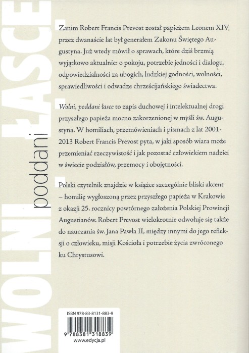 WOLNI poddani ŁASCE. Leon XIV w szkole św. Augustyna - Robert Francis Prevost