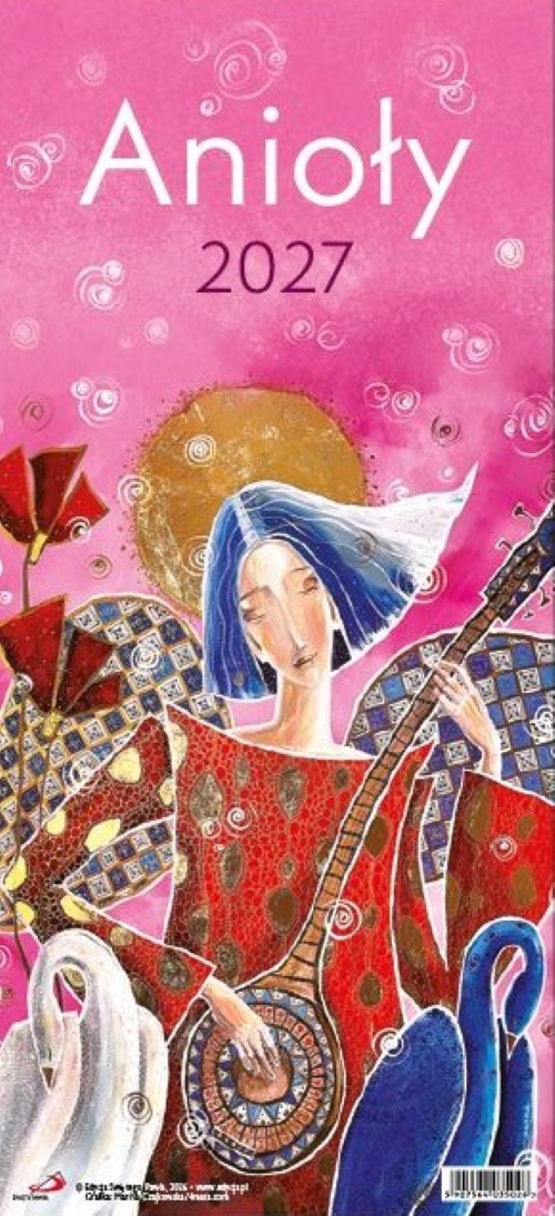 Kalendarz 2027 ŚCIENNY - Anioły (M. Czajkowska) (22,2x48,5 cm)