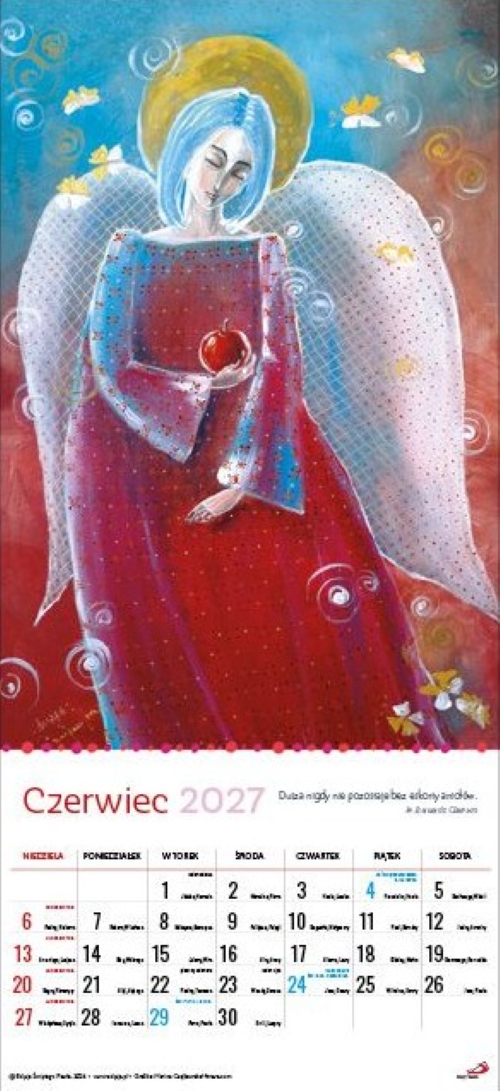 Kalendarz 2027 ŚCIENNY - Anioły (M. Czajkowska) (22,2x48,5 cm)