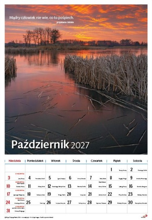 Kalendarz 2027 ŚCIENNY - Krajobrazy polskie (33,5x48,5 cm)
