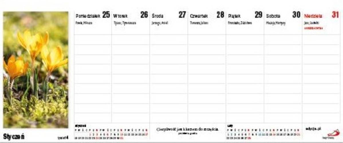 Kalendarz 2027 na biurko - Tygodniowe inspiracje (27,5x11,5 cm)