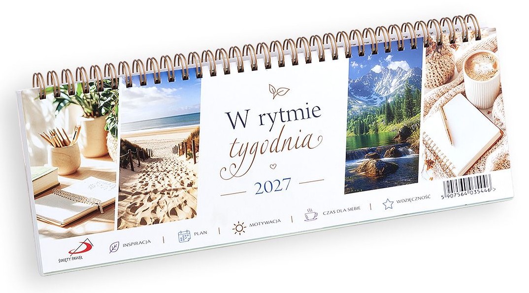 Kalendarz 2027 na biurko - W rytmie tygodnia (29,5x10,5 cm)