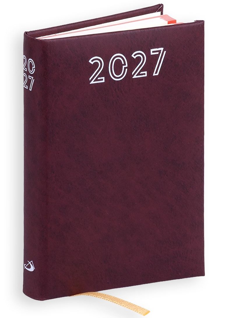 Kalendarz / Terminarz 2027 B7 STANDARD - bordowy
