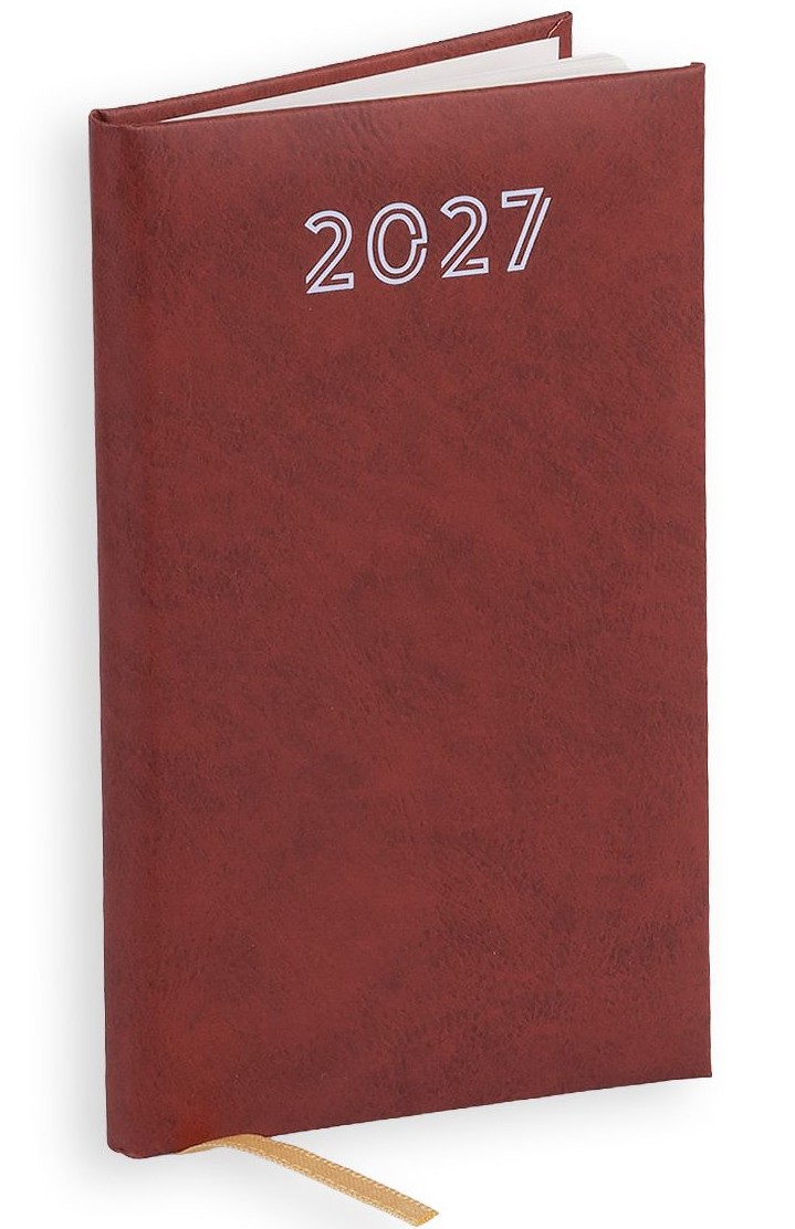 Kalendarz / Terminarz tygodniowy 2027 STANDARD - brązowy (9x15,3 cm)