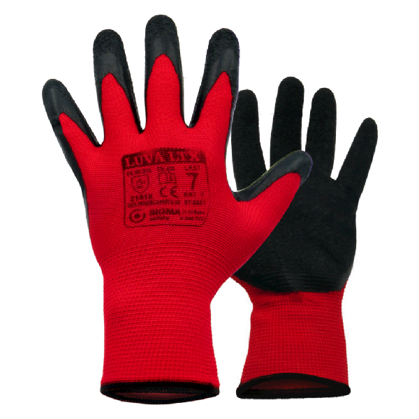 LUVA LTX rękawice czerwono/czarne szorstk. r.8