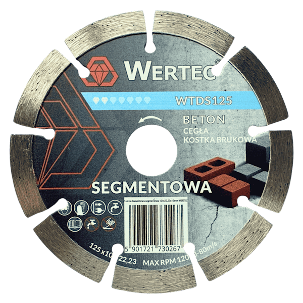 TARCZA DIAMENTOWA SEGMENT. 125 MM WERTEC - WTDS125