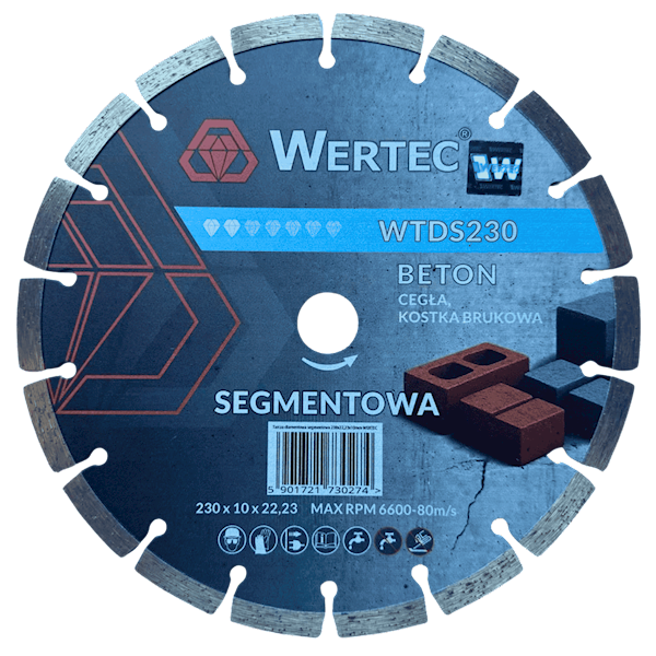 TARCZA DIAMENTOWA SEGMENT. 230 MM WERTEC - WTDS230