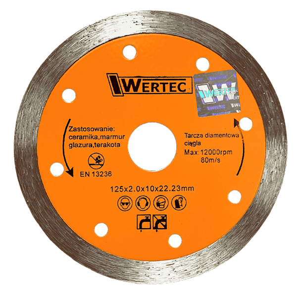 TARCZA DIAMENTOWA CIĄGŁA 125 MM WERTEC - WTDC125