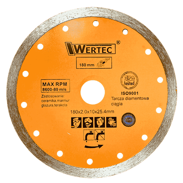 TARCZA DIAMENTOWA CIĄGŁA 180 MM WERTEC - WTDC180