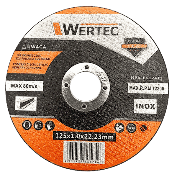 Tarcza do cięcia Metal / INOX 125*1*22.23mm WERTEC - TS12510W