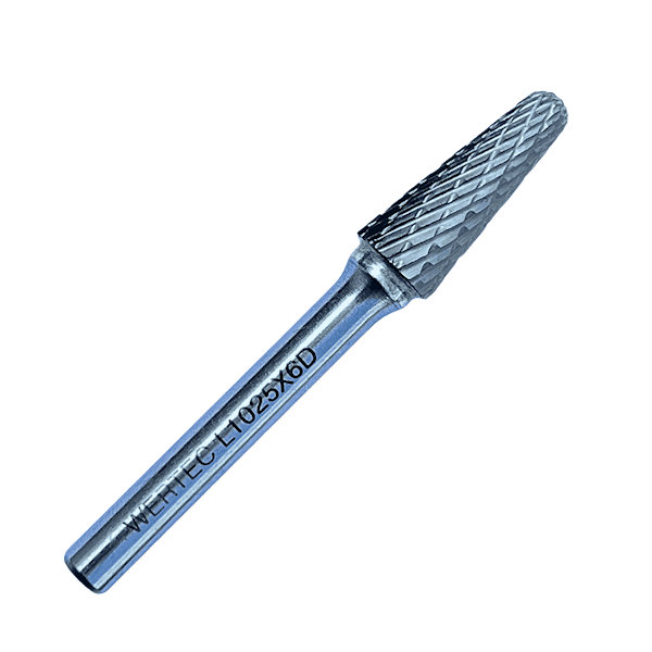 Pilnik obrotowy stożkowo-zaokrąglony TYP L 10x25x65x6mm - L1025X6D