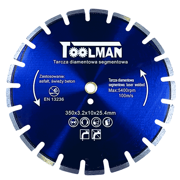 Tarcza diamentowa 350x10x25,4 LASER  ASFALT TOOLMAN - TLTDA350
