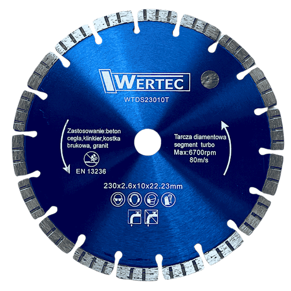 TARCZA DIAMENTOWA SEGMENT.TURBO 230X10MM WERTEC - WTDS23010T