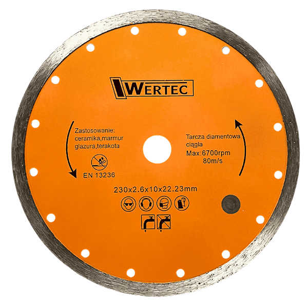 TARCZA DIAMENTOWA CIĄGŁA 230X22,23 MM WERTEC - WTDC23022