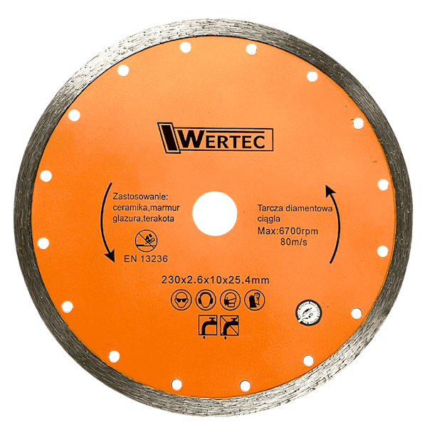 TARCZA DIAMENTOWA CIĄGŁA 230X25,4 MM WERTEC - WTDC23025