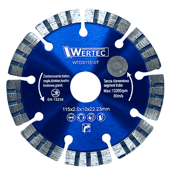 TARCZA DIAMENTOWA SEGMENT. TURBO 115X10MM WERTEC - WTDS11510T
