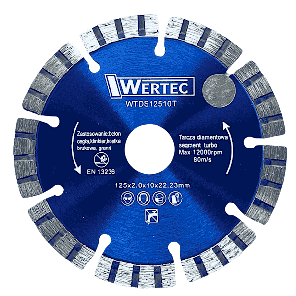TARCZA DIAMENTOWA SEGMENT. TURBO 125X10MM WERTEC - WTDS12510T