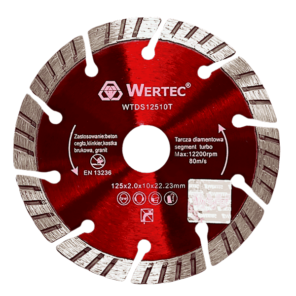 TARCZA DIAMENTOWA SEGMENT. TURBO "S"125X10MM WERTEC - WTDS12510TS