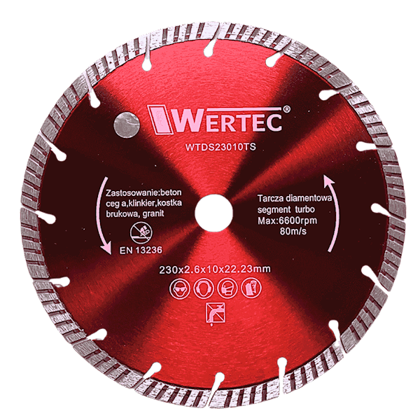 TARCZA DIAMENTOWA SEGMENT.TURBO "S" 230X10MM WERTEC - WTDS23010TS
